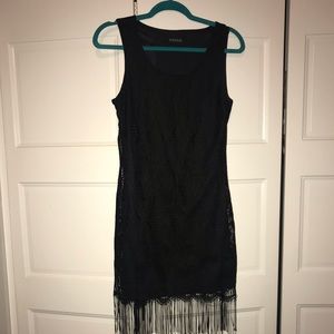 Black Fringe Flapper Dress